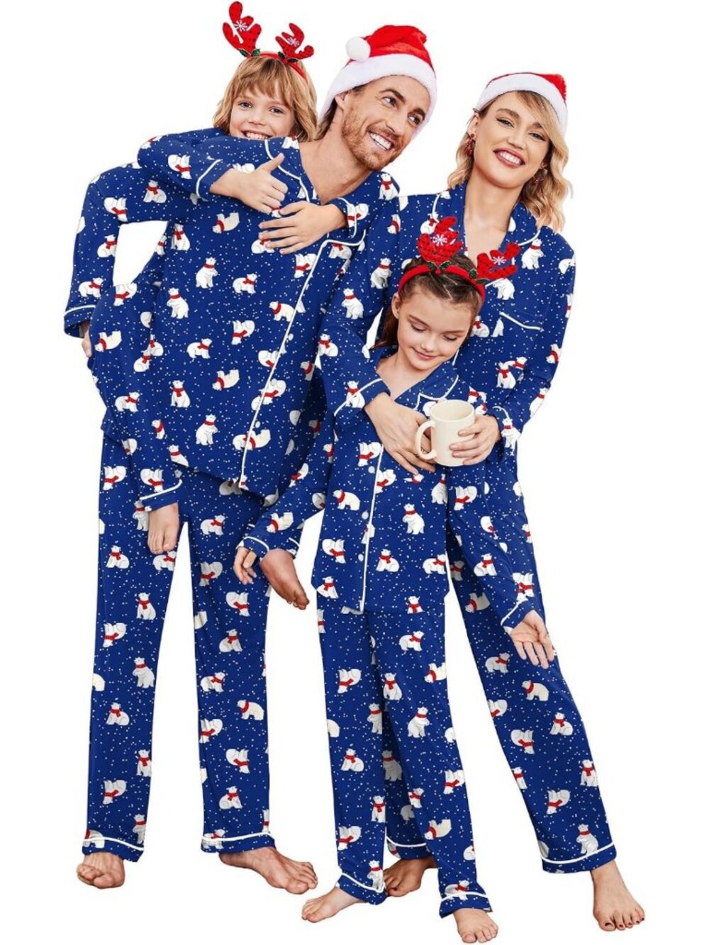 Cozy Christmas Family Matching Pajamas Set | Long Sleeve Button Down PJs